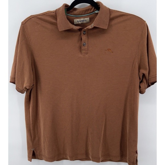 Tommy Bahama Other - Tommy Bahama Men's Polo‎ Shirt SizeXL Orange Sherbet Color With White Stripes